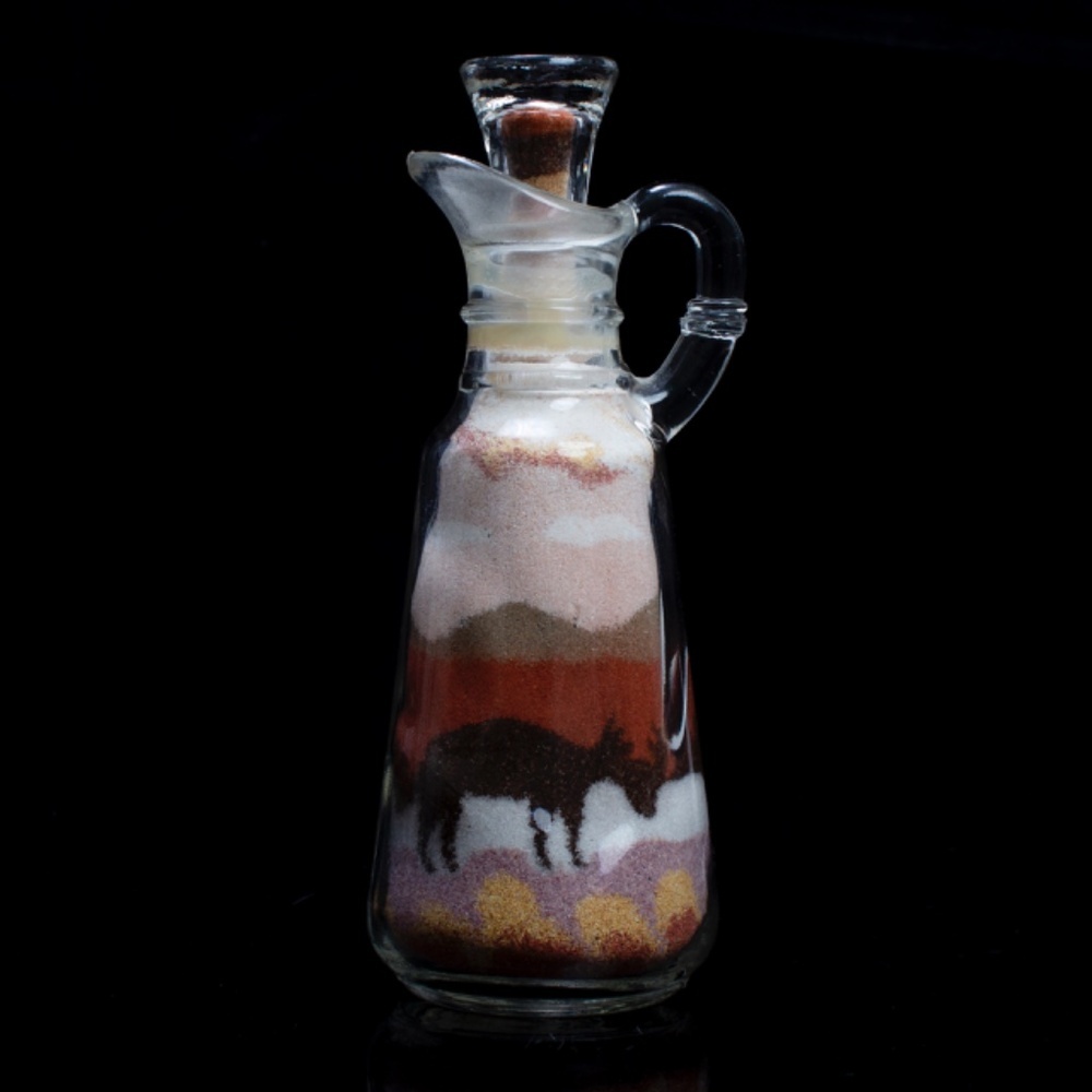 Vintage Sand Art Bottle | Sue Berry Folk Art | Southwestern Home Decor - Picture 2 of 7